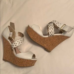 White Charlotte Russe size 7 wedges